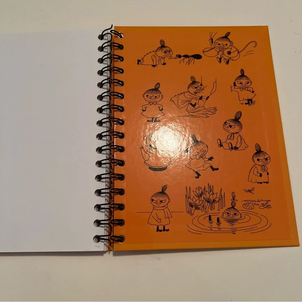 Vintage Moomin Lille My Blank Spiral Bound Notebook Hard Cover Yellow Finland